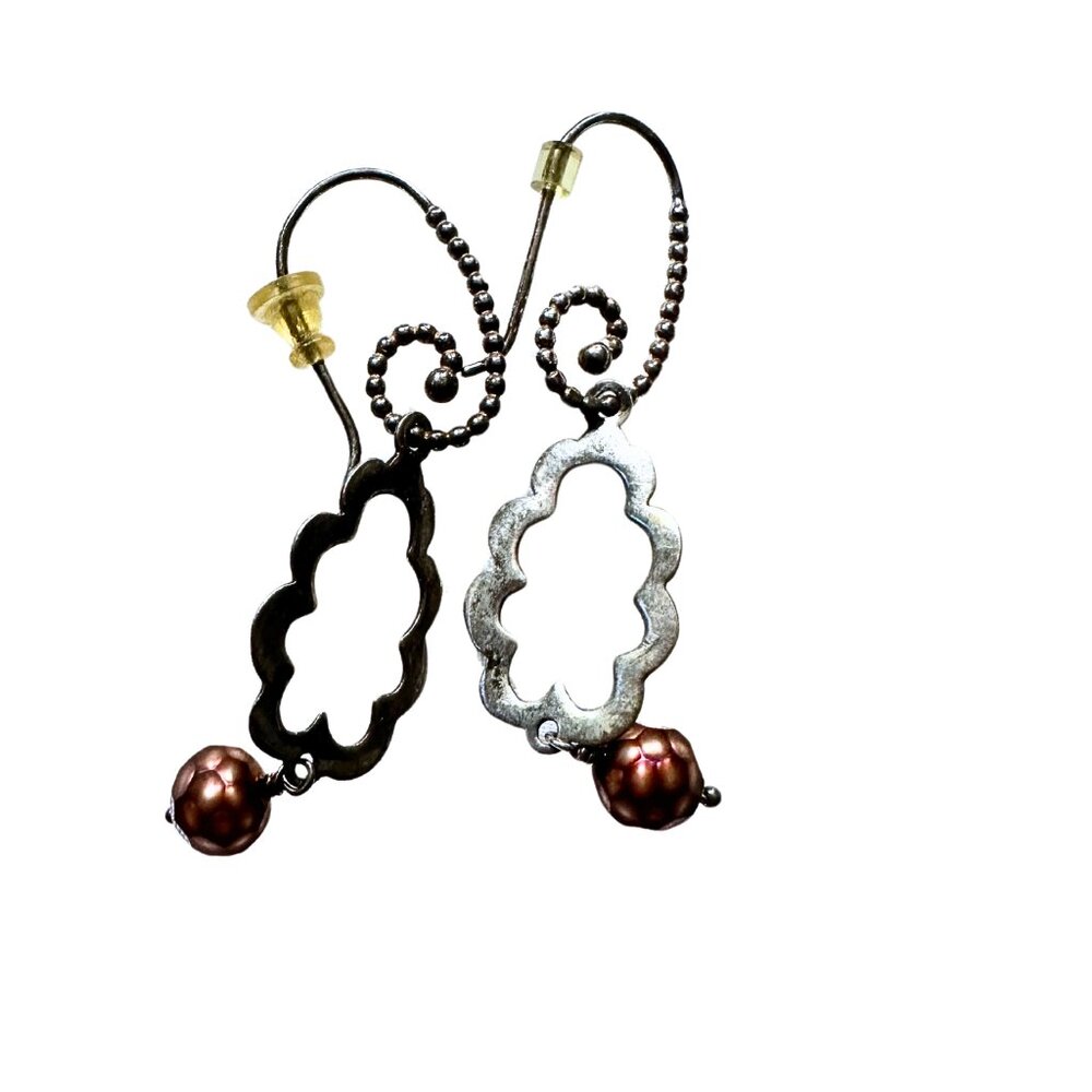 Artful Allure: Cloud-Inspired Copper Drop Earrings